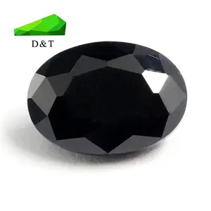 High quality oval loose gemstone 5x7mm black sapphire