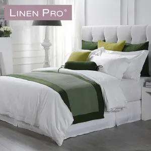 LinenPro viver num hotel de 5 estrelas de luxo de boa qualidade 100% algodão branco cama em casa (10) imagem