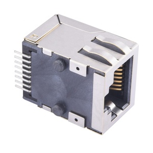 Connettore <span class=keywords><strong>RJ45</strong></span> Femmina EMI <span class=keywords><strong>SMT</strong></span> a 8 Pin con LED 10/100Base e Magnetico SMD - Product Image 3