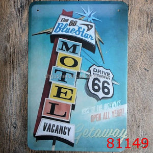 Motel Ruta 66 Coche al por mayor vintage Cartel de chapa <span class=keywords><strong>Bar</strong></span> pub hogar de La Pared Restaurante art Decor Retro Metal Poster - Product Image 3