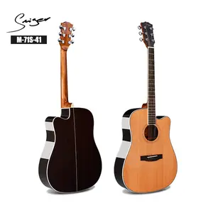 Çin OEM üretici özel logo marka katı sedir ve gülağacı akustik gitar