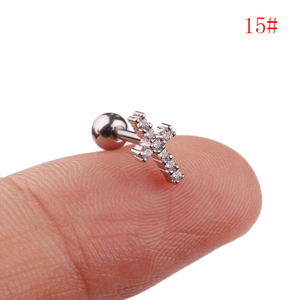 เครื่องประดับสแตนเลสสีเงินบดเจาะต่างหูกระดูกอ่อน - Product Image 5