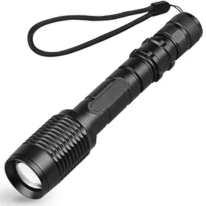 Zoom Tactical Flashlight 10W T6 LED Torch Flashlight IP65 Emergency Aluminum Portable Waterproof XM-L T6 Dry Battery 70