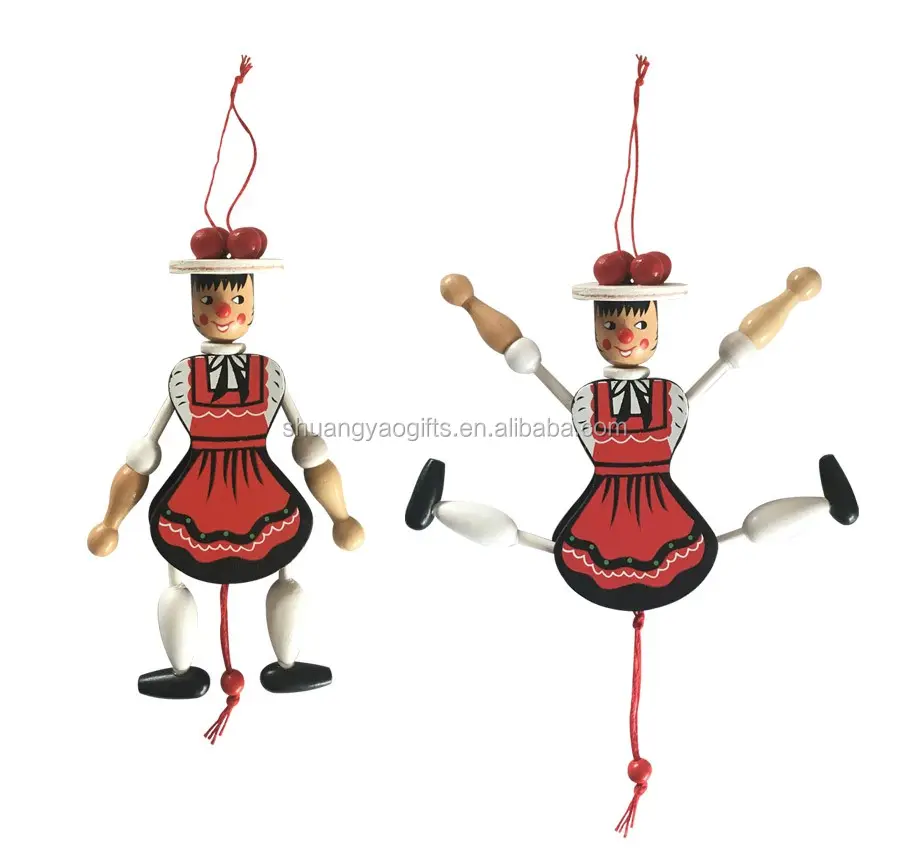 Houten Hot Koop Custom Pull String Pop In Goede Kwaliteit Grappige Wonden Marionette