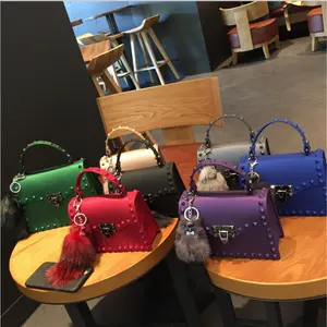 Tas Tangan Wanita Modis Tas PVC Matte Warna Trendi Tas Bahu Tunggal Wanita