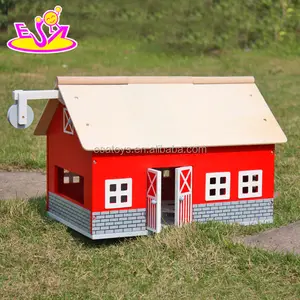 面白い女の子プレイセット木製木製納屋おもちゃ最高のデザイン子供木製納屋おもちゃW06A105-S