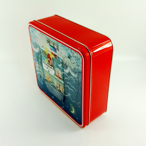 Caja cuadrada de pastel de lata de regalo de Navidad, caja de lata en relieve personalizada, lata de galleta de Metal personalizada OEM, contenedor de lata de Metal grande de forma cuadrada - Product Image 5