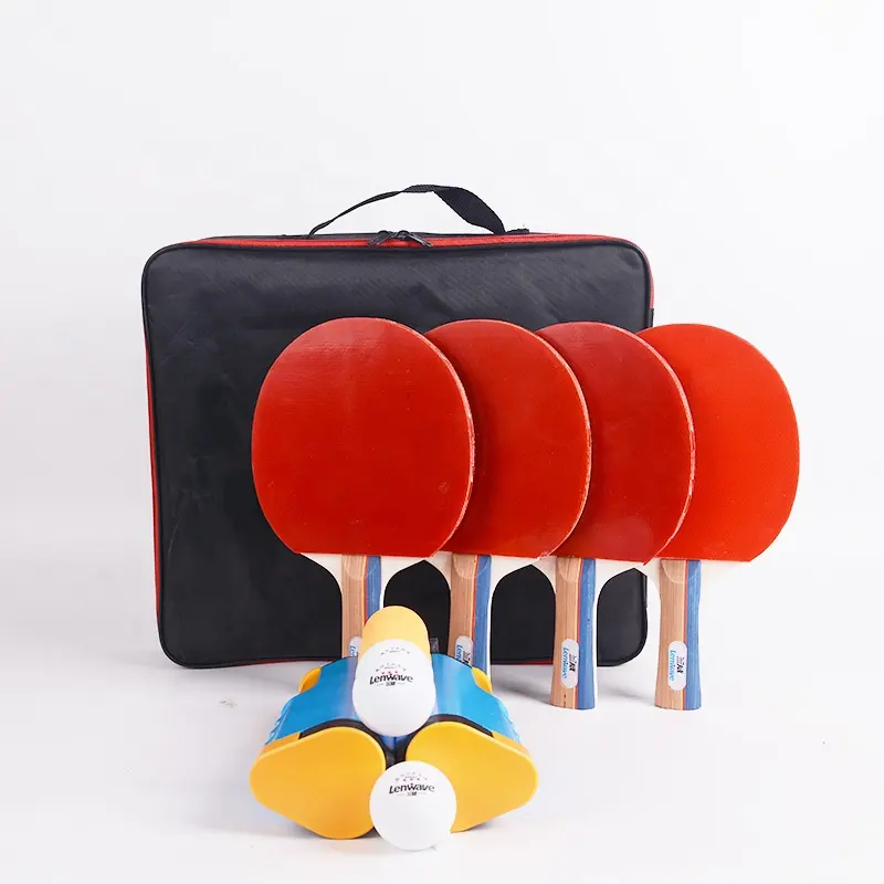 Set di pagaie da Ping Pong fornite su misura in fabbrica, rete retrattile, 4 racchette, 8 palline, set di racchette da Ping Pong Premium per interni/esterni