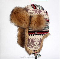 Sombrero de cazador ruso ushanka copo de nieve de piel sintética de invierno
