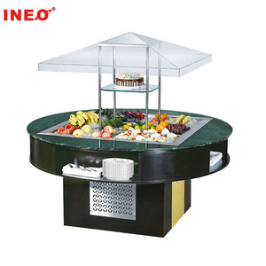Réfrigérateur de présentation de salades en marbre/bac à salades réfrigéré/comptoir de présentation ouvert - Product Image 1