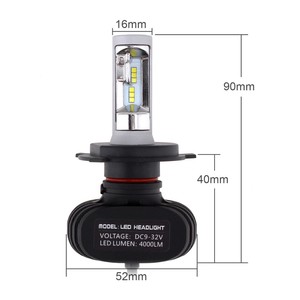 หลอดไฟหน้ารถยนต์ LED S1 H4 H4-3 H4-2 9003 HB2 ไฟสูง ไฟต่ำ สำหรับเปลี่ยน 6000K ไฟขับขี่อัตโนมัติ - Product Image 2