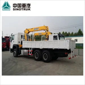 Precio bajo 371hp SINOTRUK HOWO camión de carga grúa de 10 toneladas Camión grúa para la venta