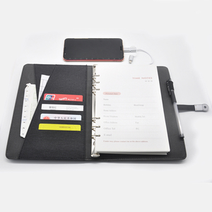 Custom in pelle Organizer Notebook diario in pelle A5 senza fili di ricarica Notebook con Power Bank - Product Image 5