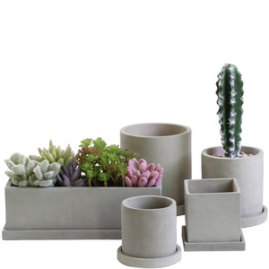 Pot de fleur <span class=keywords><strong>rectangulaire</strong></span> pour plantes vertes, Pot à ciment, décoration de jardin, maison et jardin, 3 tailles, moderne - Product Image 2