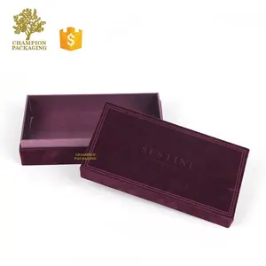 Embalagem luxuosa personalizada, 2/3 gavetas veludo chocolate caixa para venda
