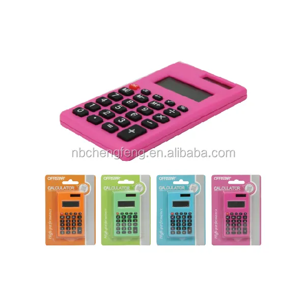 Calculatrice portable rose, petit mini design, prix d'usine, bureau, école, vente en gros