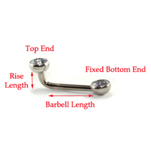 Barbell en forme de L en titane 1/14G avec lunette, 2 boules de cristal à facettes, <span class=keywords><strong>bijoux</strong></span> de <span class=keywords><strong>Piercing</strong></span> adapté pour femme - Product Image 5