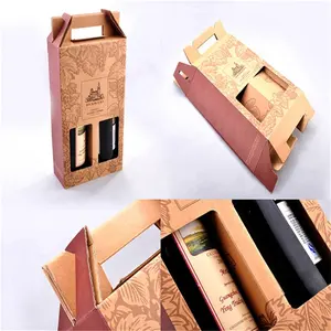 Custom kraft bottle paper box /beer cardboard box for packing wine