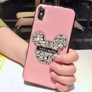 럭셔리 다이아몬드 미키 케이스 아이폰 X XS MAX XR 6 6s 7 8 플러스 케이스 아이폰 11 Pro Max 케이스