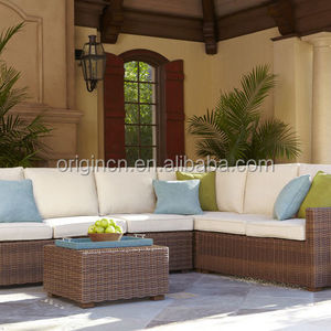 Juego de <span class=keywords><strong>sofás</strong></span> estilo océano, muebles de exterior para jardín, juego de sillas de sofá de liquidación tejidas a mano de ratán PE - Product Image 3
