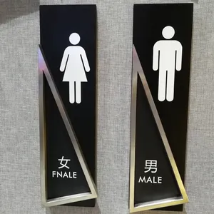 Different Shape Public Toilet Sign Brass Toilet Sign Laser Cutting Toilet Plate