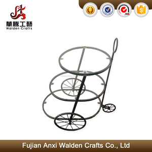 Servicio de hierro Barra de La Carretilla Carrito con Ruedas Ideal de Diseño Único Del <span class=keywords><strong>Vino</strong></span> Del Metal Rack - Product Image 1