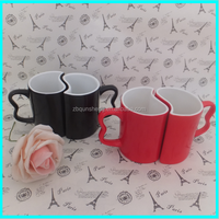 En gros porcelaine valentine magique tasse cadeaux couleur changeante tasse
