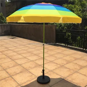 200 cm moda de acero inoxidable precio barato rayas playa al aire libre paraguas