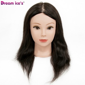 Dream.Ice-Cabeza de maniquí para mujer, cabeza de entrenamiento de cabello humano Real, cabeza falsa para peluquería - Product Image 2