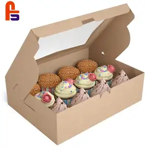 食品级可折叠纸蛋糕包装盒，带透明窗口的生日蛋糕盒