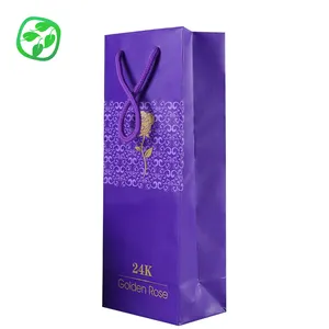 Factory wholesale eco-friendly and recyclable one bottle packing bag OEM paper bag bag for wine