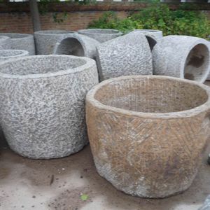 وعاء حجري مستدير ومربع لتزيين الحدائق، حوض من الجرانيت العتيق - Product Image 4