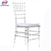 Chaise empilable en polycarbonate et résine acrylique pour événements de mariage, chaise Chiavari pour hôtel, vente en gros