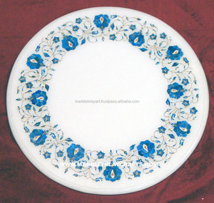 Hermosos Tableros de Mesa con Incrustaciones de Mármol Blanco, Tableros de Mesa de Mármol Hechos a Mano - Product Image 1