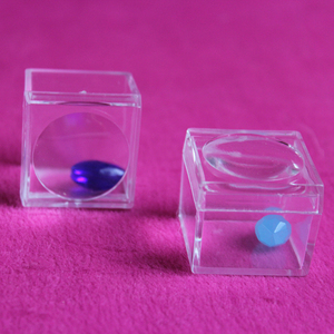 Boîte de loupe en acrylique miniature de 1x1x1 pouce, boîtes de loupe en plastique transparentes de petite taille avec loupe pour spécimens minéraux - Product Image 3