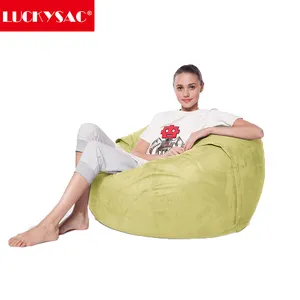 4-Fuß Micros uede Memory Foam Sitz säcke Couch Stretch Sitzsack Stuhl