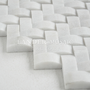 <span class=keywords><strong>Carrelage</strong></span> de mosaïque en marbre blanc pur, vue 3D, pierre murale extérieure, mosaïque - Product Image 6