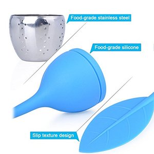 Plateau gouttes à thé en acier inoxydable, poignée en Silicone, passoire en acier inoxydable, assistant de thé ample, pour le thé des feuilles ou des herbes - Product Image 4