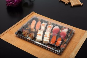 <strong>Disposable</strong> Plastic Sushi Food Rolls Packaging Tray <strong>Platter</strong> - Product Image 5