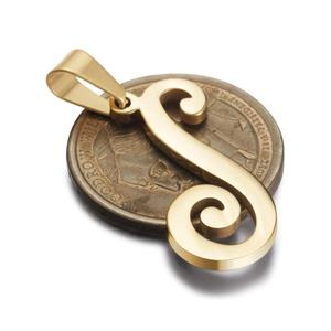 Disegno di modo D N M K R S P J V In Acciaio Inox Oro Collana Iniziale Vecchio Inglese Alfabeti Lettera del pendente - Product Image 5