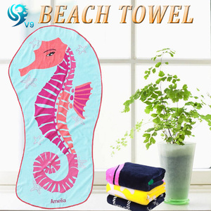 100% Cotton Velour Hoạt Tính In Tùy Chỉnh Hình Dạng Khác Nhau Quan Tài Khăn Bãi Biển - Product Image 5
