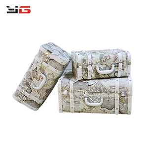 Hộp Đựng Vali Trang Trí Cổ Điển Với Bản Đồ Thế Giới - Product Image 1