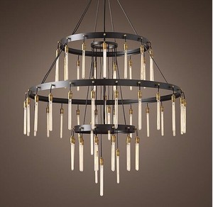 Lampes suspendues fantaisie pour plafond, forme de <span class=keywords><strong>boule</strong></span>, verre, fer, grand luminaire suspendu, <span class=keywords><strong>lustre</strong></span> en cristal - Product Image 3