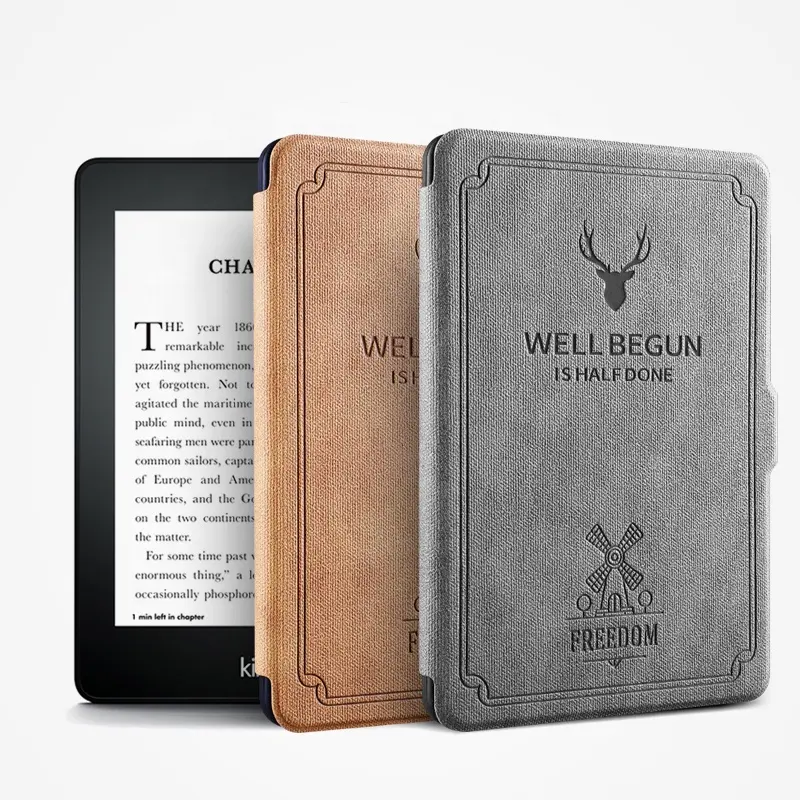 Ultra-thin Smart Magnetic New design deer pattern soft silicone back 6 inch tablet case for kindle paperwhite 123
