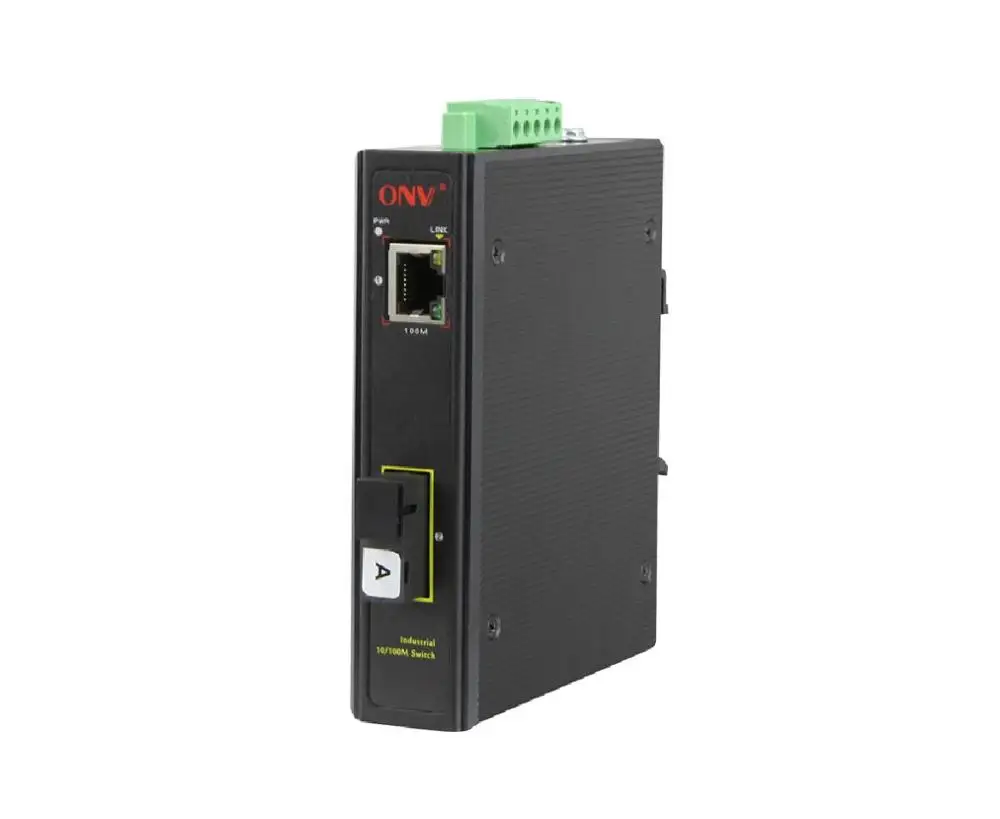 2 منفذ التبديل البصرية din السكك الحديدية الصناعية جهاز سويتش للشبكات الصناعية الصف محول وسائط ل cctv DVR/NVR نقطة وصول لاسلكية IP درجة الحموضة