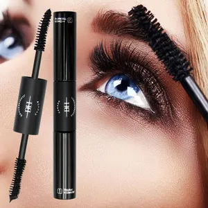 Mascara High Quality 2 In 1 Double Effect Long Lasting Black Natural Lengthen Eyelash Mascara