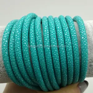 100% Water proof Real 4mm 6mm Turquoise Stingray Leather Cord 5mm leather cord for luxury jewelry maker
