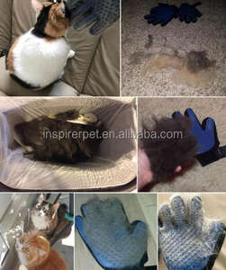 Massaggio pulizia Deshedding Brush Cat Gentle Dog Grooming <span class=keywords><strong>Glove</strong></span>, Bathing Pet Hair Remover guanti da bagno in Silicone per animali domestici - Product Image 6