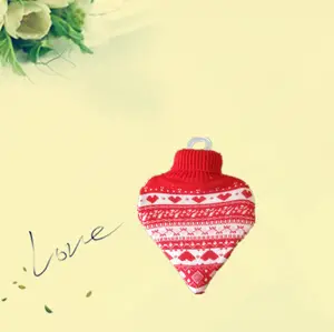 1000ml wholesale love symbol heart shape crochet knitted hotwater bottle cover