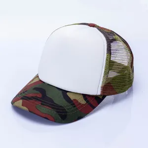 Yuexing Gratis Monster Oem Hoge Kwaliteit Custom Logo Camo Kinderen Spot 5 Panel Blanco Baby Camo Trucker Mesh Cap